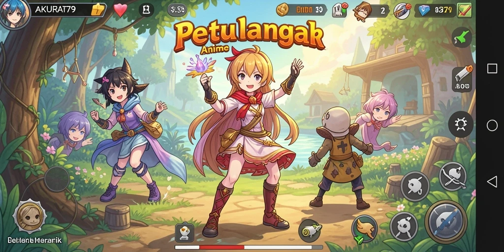 Screenshot gameplay AKURAT79 menampilkan aksi seru dalam dunia anime.