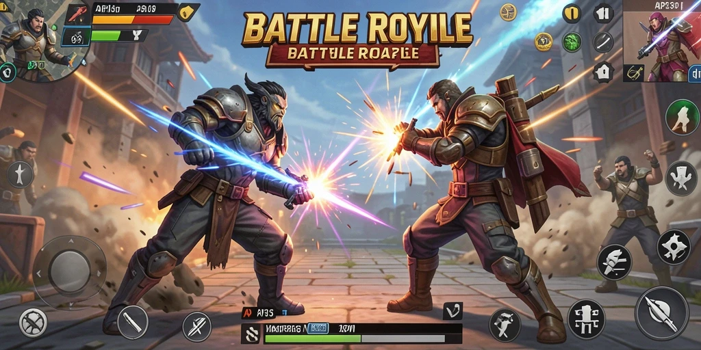 Tangkapan layar gameplay API33 menunjukkan aksi menegangkan di arena Battle Royale.