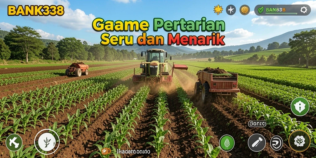 Tampilan menarik gameplay BANK338 dengan aktivitas bertani yang menyenangkan.
