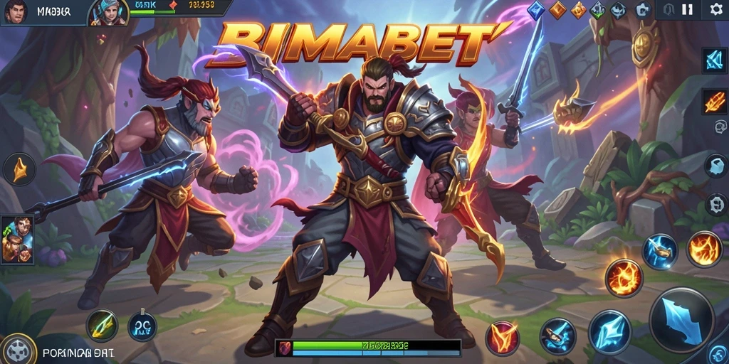 Tampilan gameplay MOBA yang menegangkan dalam BIMABET.