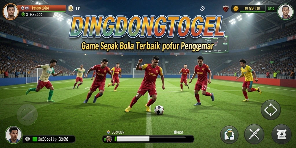 Tampilan gameplay DINGDONGTOGEL yang menarik dan realistis di lapangan sepak bola.