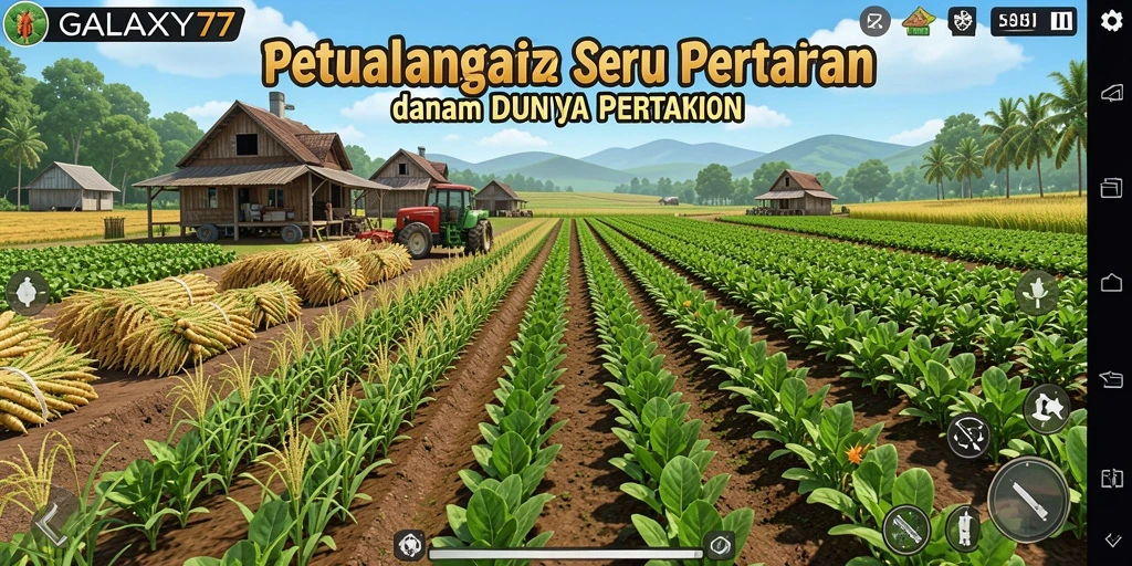 Tampilan gameplay GALAXY77 yang memukau dalam dunia pertanian.