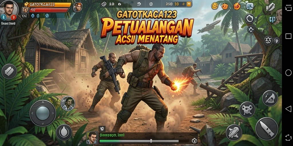 Tampilan aksi mendebarkan dari GATOTKACA123 di layar.