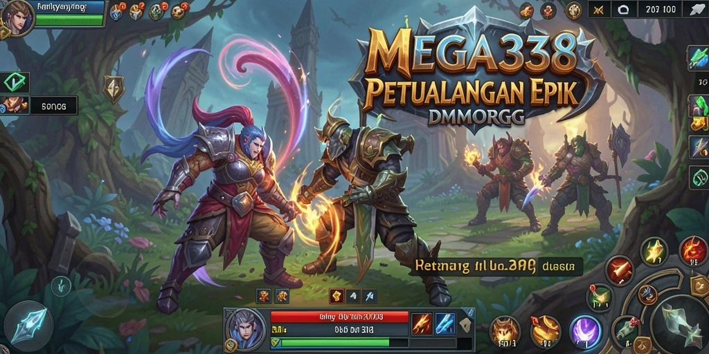 Tampilan epik dari petualangan dalam MEGA338 dengan karakter beraksi.