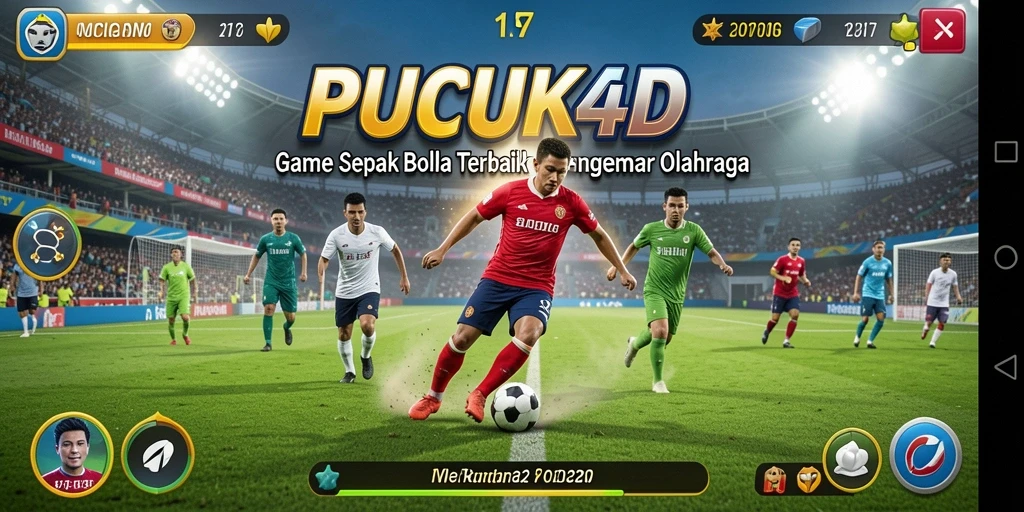 Gameplay seru PUCUK4D dengan aksi sepak bola yang mengasyikkan.