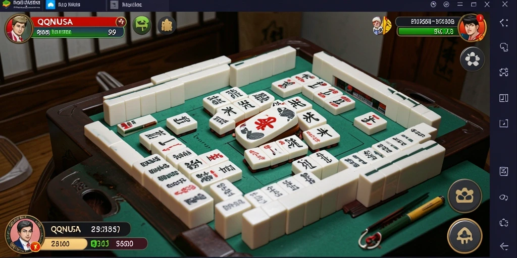 Screenshot utama QQNUSA menampilkan gameplay Mahjong yang menarik.