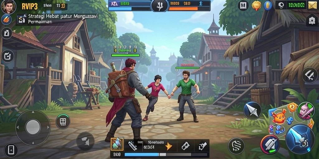 Tampilan gameplay <strong>RVIP3</strong> dengan taktik seru dan dinamis.